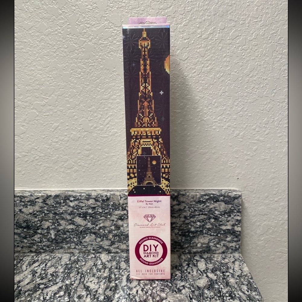 NWT Diamond Art Club 13" x 16.2" Eiffel Tower Night kit